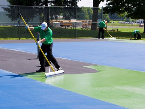 Thi công sân tennis 7 lớp sơn 