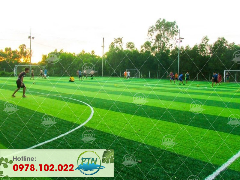 Thi công Sân bóng cỏ nhân tạo Thăng Long - Phố Nối - Hưng Yên