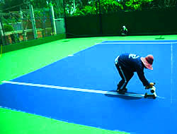 Thi công sân bóng tennis